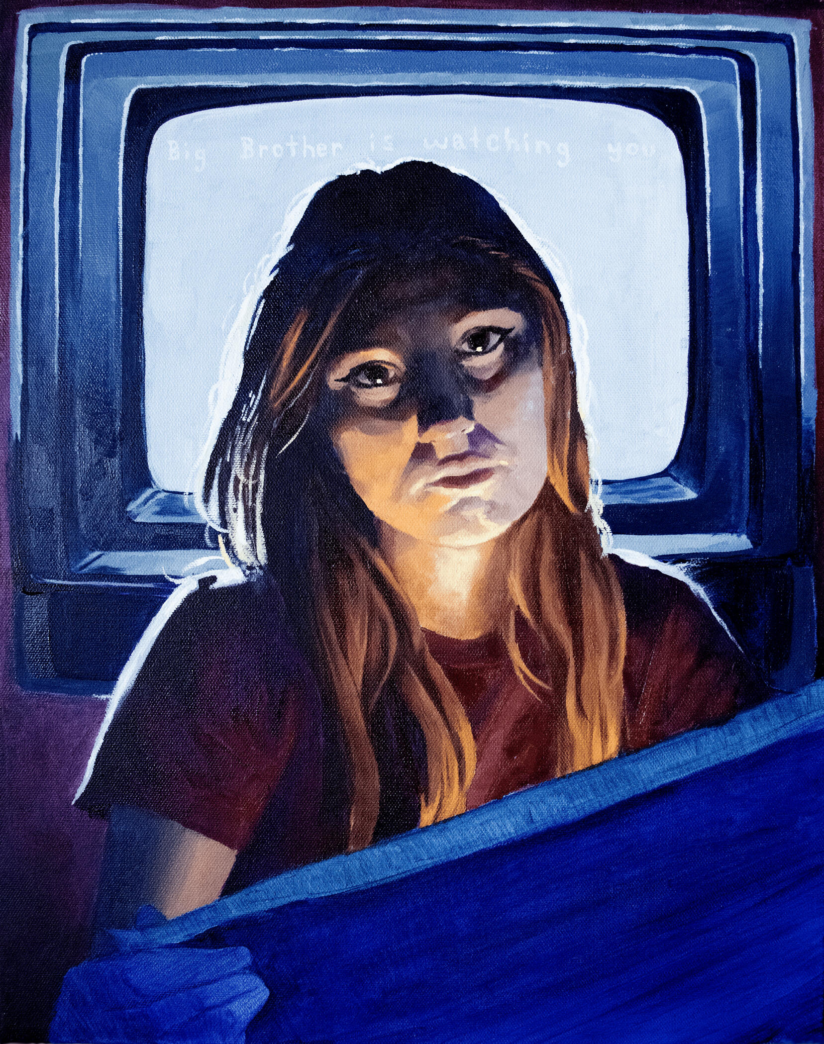 Big Brother Is Watching, oil on canvas, 16” x 20", 2025.